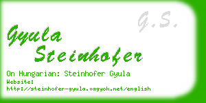 gyula steinhofer business card